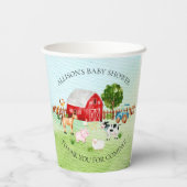 Baby shower van Barn Animals  Papieren Bekers (Achterkant)