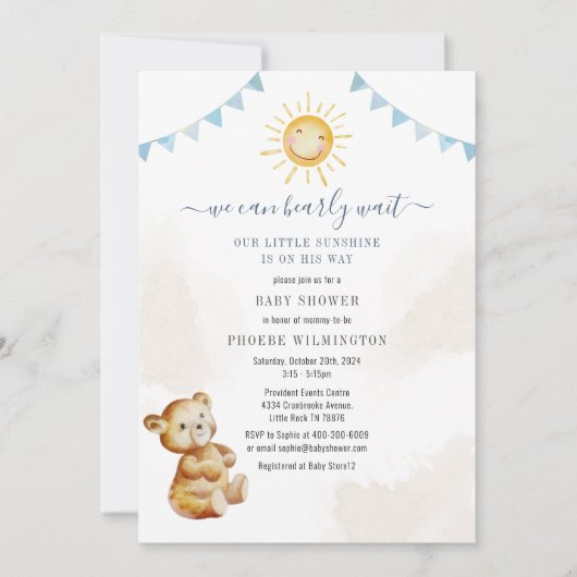 Baby shower van beer- en soennitische Waterverven Kaart (Voorkant)