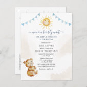 Baby shower van beer- en soennitische Waterverven Uitnodiging Briefkaart (Voorkant / Achterkant)