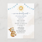Baby shower van beer- en soennitische Waterverven Uitnodiging Briefkaart (Voorkant)