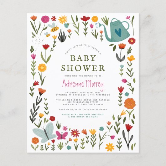 Baby shower van begrotingstollingsvlinder (Voorkant)