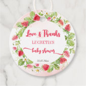 Baby shower van Berry-aardbei dank u wel Bedankjes Labels (Voorkant)