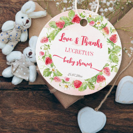 Baby shower van Berry-aardbei dank u wel Bedankjes Labels