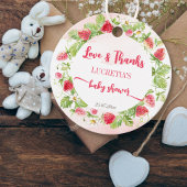 Baby shower van Berry-aardbei dank u wel Bedankjes Labels