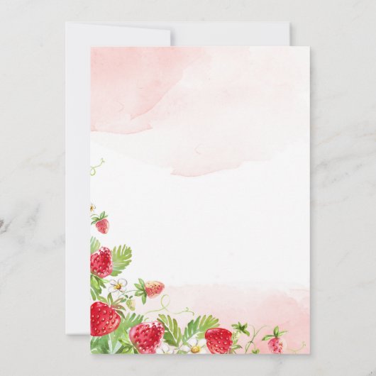 Baby shower van Berry-zoete aardbei Kaart (Achterkant)