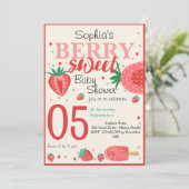 Baby shower van Berry-zoete aardbei Kaart (Staand voorkant)