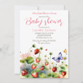 Baby shower van Berry-zoete aardbei Kaart (Voorkant)