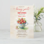 Baby shower van Berry-zoete aardbei Kaart (Staand voorkant)