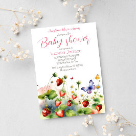 Baby shower van Berry-zoete aardbei Kaart