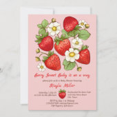Baby shower van Berry-zoete aardbei Kaart (Voorkant)