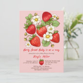 Baby shower van Berry-zoete aardbei Kaart (Staand voorkant)