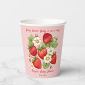 Baby shower van Berry-zoete aardbei Papieren Bekers (Achterkant)