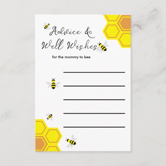 Baby shower van bijen advieskaart (Voorkant)