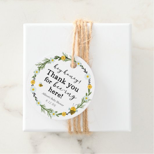 Baby shower van bijen bedankjes labels (In situ)