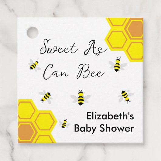 Baby shower van bijen bedankjes labels (Voorkant)