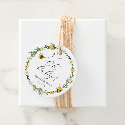 Baby shower van bijen bedankjes labels (In situ)