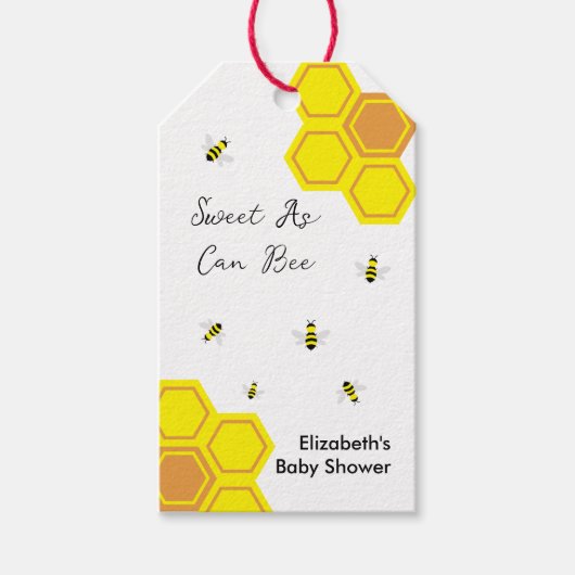 Baby shower van bijen cadeaulabel (Voorkant)