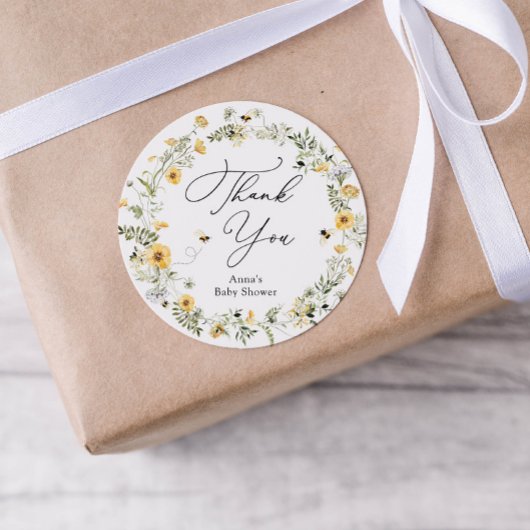 Baby shower van bijen en wilde bloemen Gift Labels