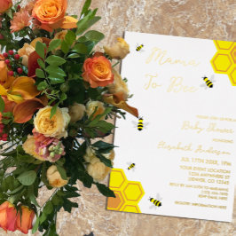 Baby shower van bijen folie uitnodiging