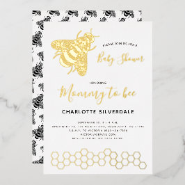 Baby shower van bijen folie uitnodiging