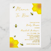 Baby shower van bijen folie uitnodiging (Voorkant)