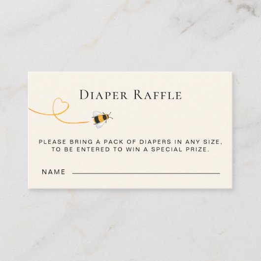 Baby shower van bijen informatiekaartje (Voorkant)