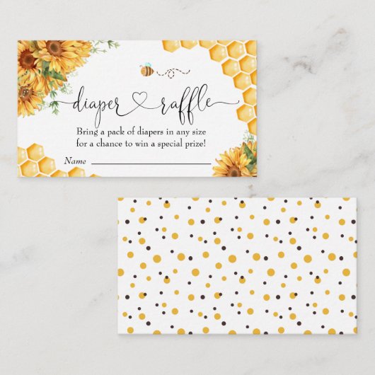 Baby shower van bijen informatiekaartje (Voorkant / Achterkant)