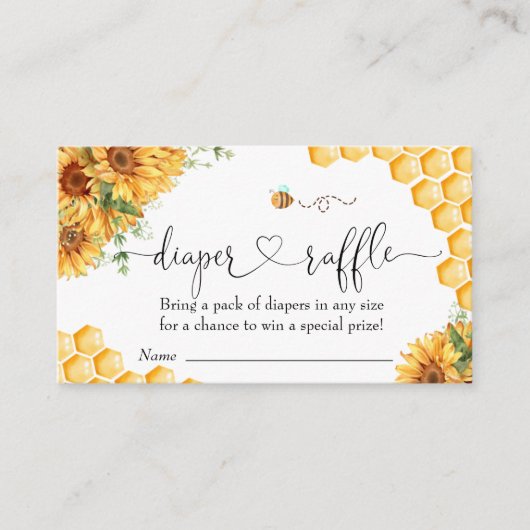 Baby shower van bijen informatiekaartje (Voorkant)