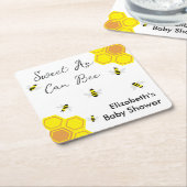 Baby shower van bijen kartonnen onderzetters (Schuin)