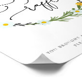 Baby shower van bijen, luierrolbordje poster (Hoek)