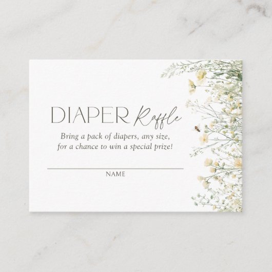 Baby shower van bijen, luiertapijt informatiekaartje (Voorkant)