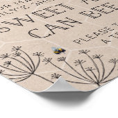 Baby shower van bijen Natuurlijke Favors Poster (Hoek)