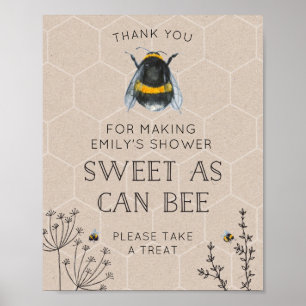 Baby shower van bijen Natuurlijke Favors Poster
