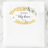 Baby shower van bijen ovale sticker (Tas)