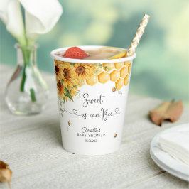 Baby shower van bijen papieren bekers