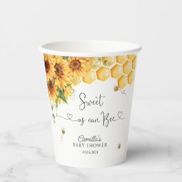 Baby shower van bijen papieren bekers
