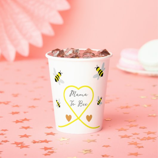 Baby shower van bijen papieren bekers (Insitu)