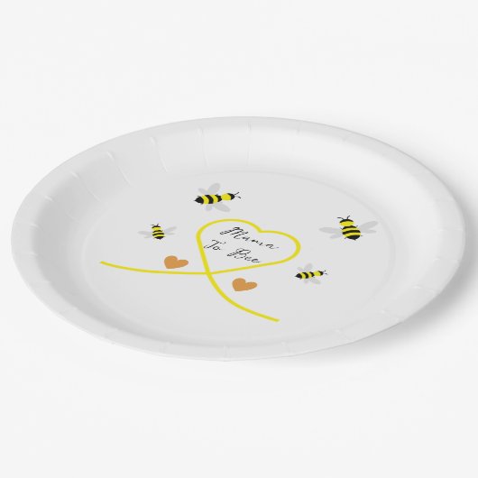 Baby shower van bijen papieren bordje (Gekanteld)