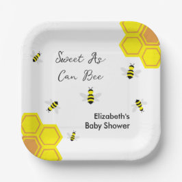 Baby shower van bijen papieren bordje
