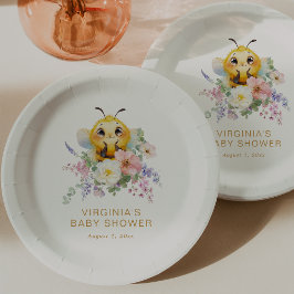 Baby shower van bijen papieren bordje