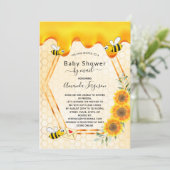 Baby shower van bijen per post Goud zoete honingdr Kaart (Staand voorkant)