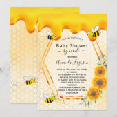 Baby shower van bijen per post Goud zoete honingdr Kaart (Voorkant / Achterkant)