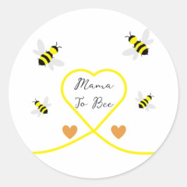 Baby shower van bijen ronde sticker