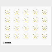 Baby shower van bijen ronde sticker (Vel)