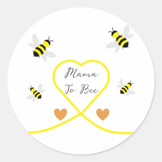 Baby shower van bijen ronde sticker (Voorkant)