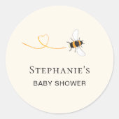 Baby shower van bijen ronde sticker (Voorkant)
