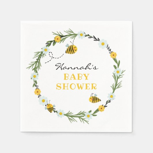 Baby shower van bijen servet (Voorkant)