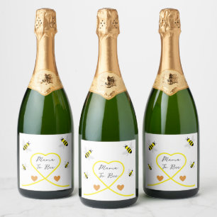Baby shower van bijen sparkling wijnetiket
