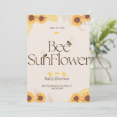 Baby shower van bijen Uitnodigingsbloemen Kaart (Staand voorkant)