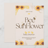Baby shower van bijen Uitnodigingsbloemen Kaart (Voorkant / Achterkant)
